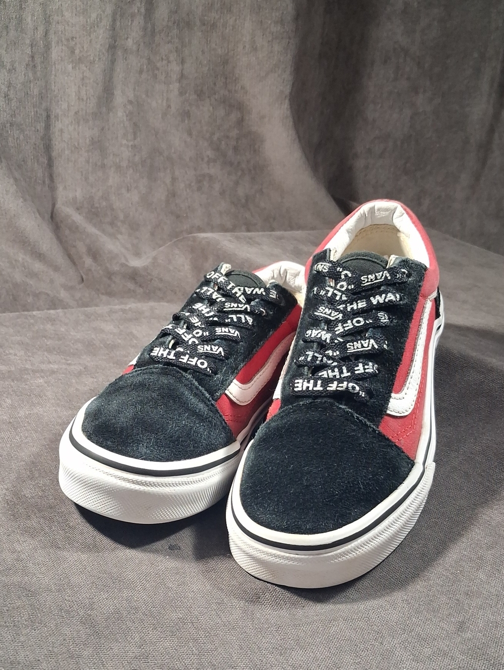 Vans Logo Pop Old Skool Red Black & White Checkerboard Lace Up Sneakers G- US 3
